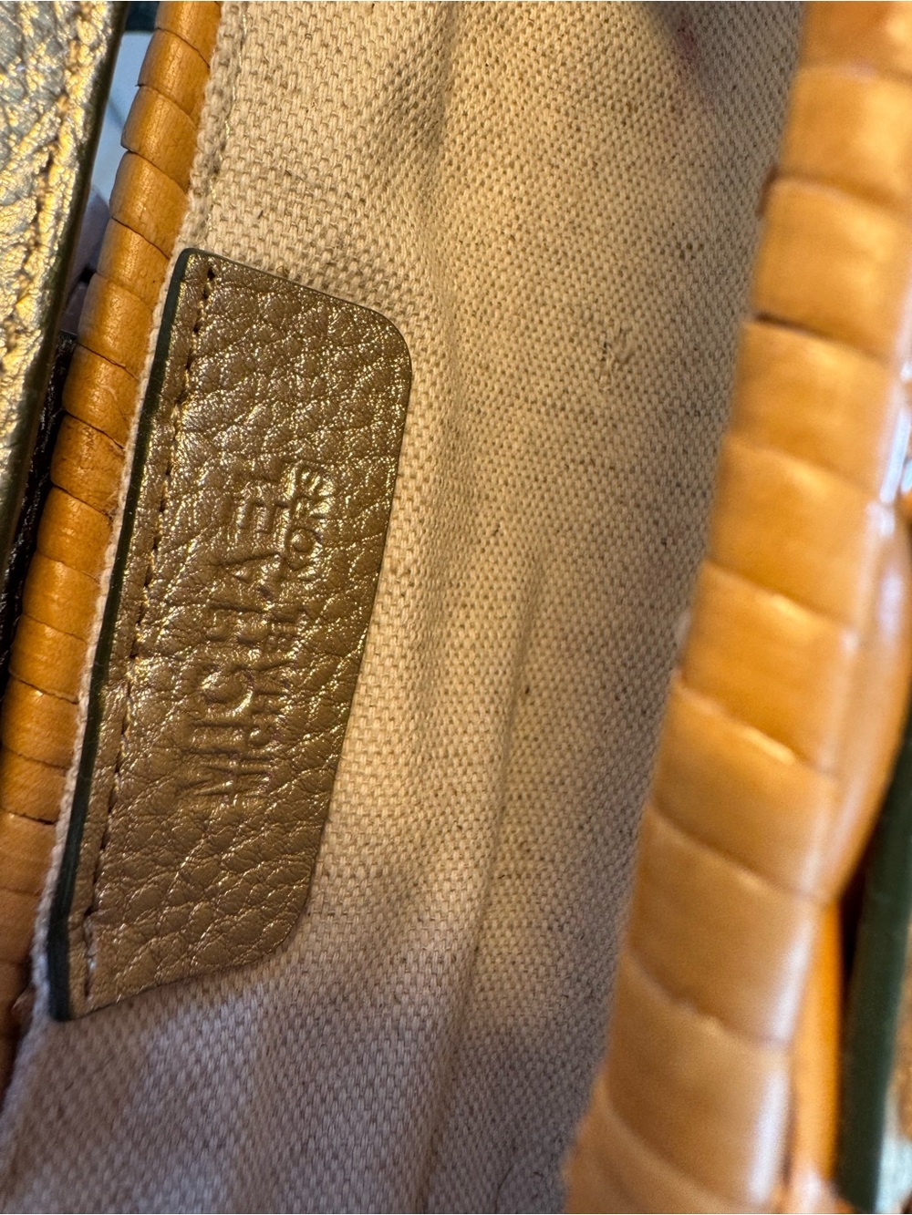 Michael Kors Santorini Woven Rattan & Gold Leather Clutch - Picture 9 of 10